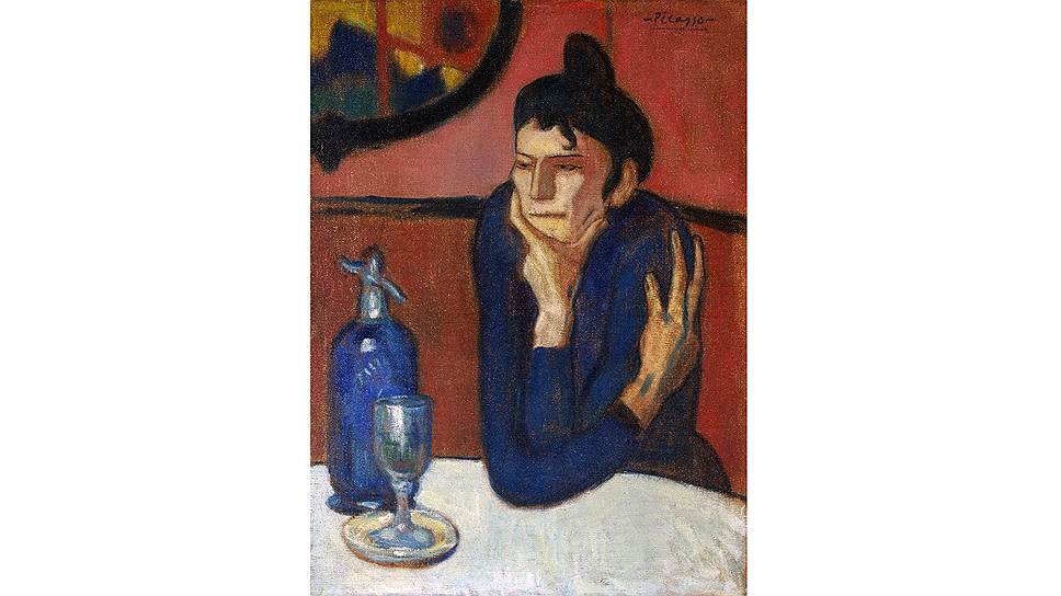 "Любительница абсента" Пабло Пикассо: алкоголизм как следствие попытки избавиться от тревожности был весьма распространен в богемной среде 
